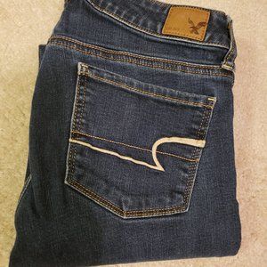 Dark Denim Women's American Eagle Denim Skinny Jeans - Size 2 Long